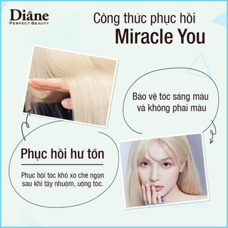 Dầu gội giữ màu tóc nhuộm tẩy phục hồi khô xơ hư tổn Diane Perfect Beauty Miracle You Damage Repair