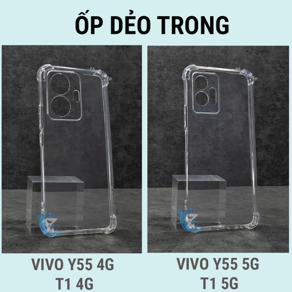 Ốp lưng Vivo Y55 4G 5G Silicon nhựa dẻo trong suốt cao cấp chống sốc cạnh vuông va đập bảo vệ camera