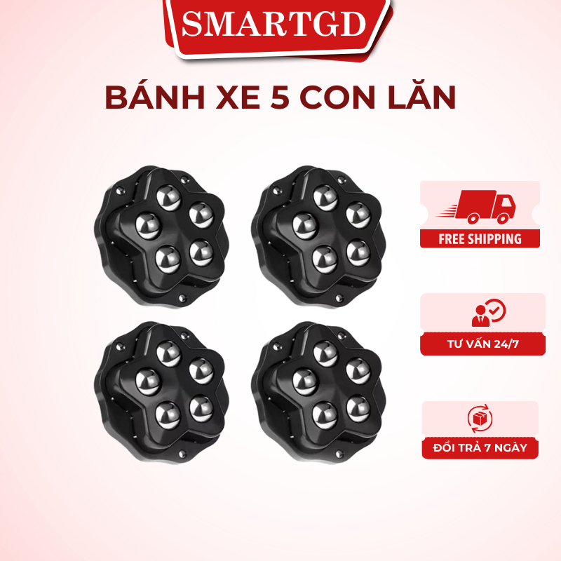 Bánh Xe Ròng Rọc Di Chuyển Đồ Tiện Lợi Có Phanh Tự Dính 5 Con Lăn Đế Đồ ...
