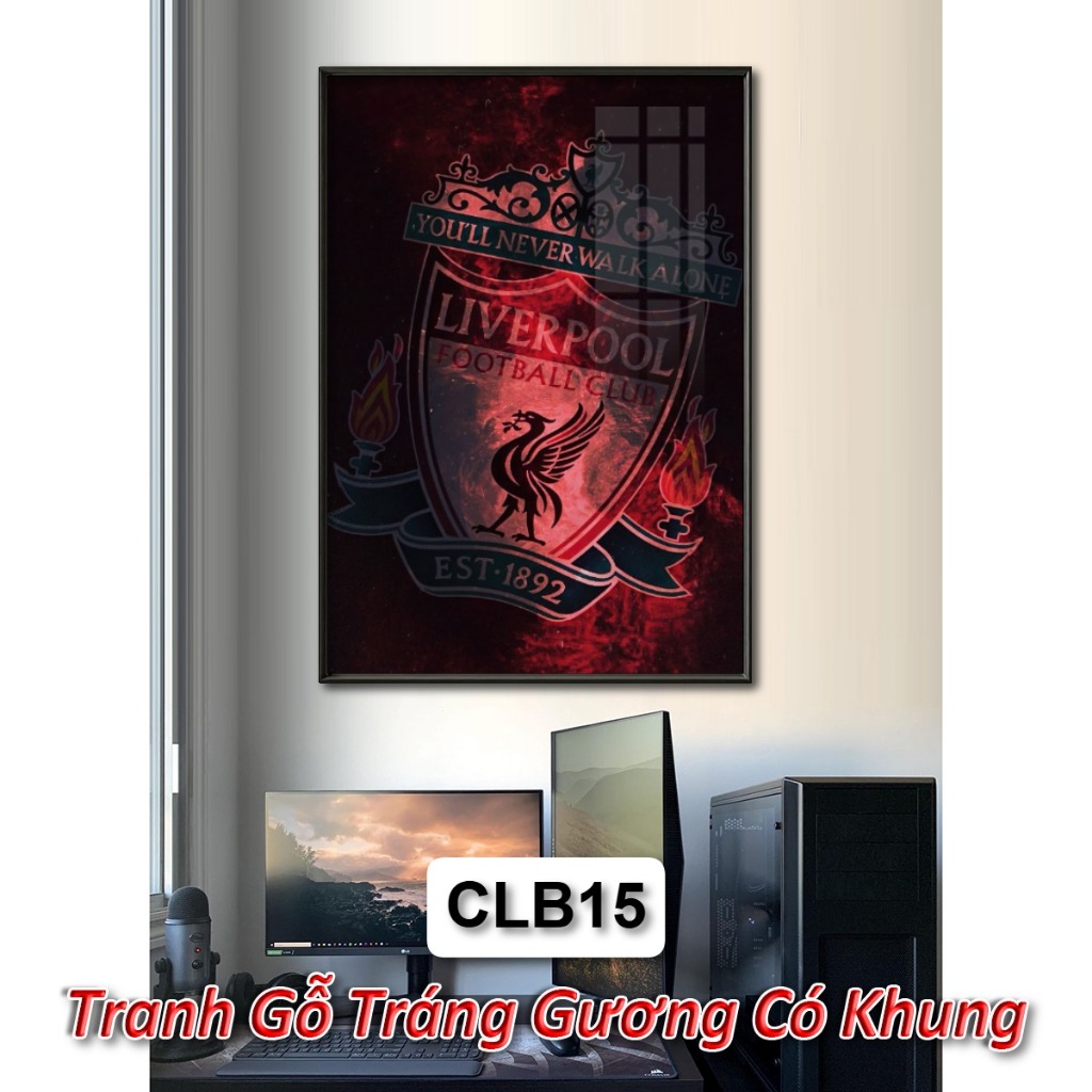 Tranh Logo Câu Lạc Bộ Đội Bóng Của Tôi - Tranh Gỗ Treo Tường Tráng Gương Khung Composite Decor Nhà