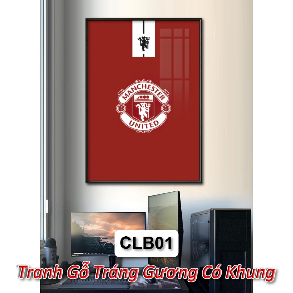 Tranh Logo Câu Lạc Bộ Đội Bóng Của Tôi - Tranh Gỗ Treo Tường Tráng Gương Khung Composite Decor Nhà