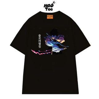 Áo Thun Hoạt Hình Anime Solo Leveling Sung Jin-woo NGỐ TEE Chất Vải Cotton 75 Thoáng Mát Form Rộng