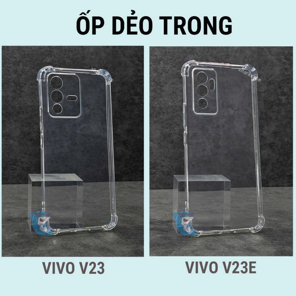 Ốp lưng Vivo V23E, V23 e dẻo trong suốt silicon cao cấp loại dày chống sốc chống va đập có gờ bảo vệ cam