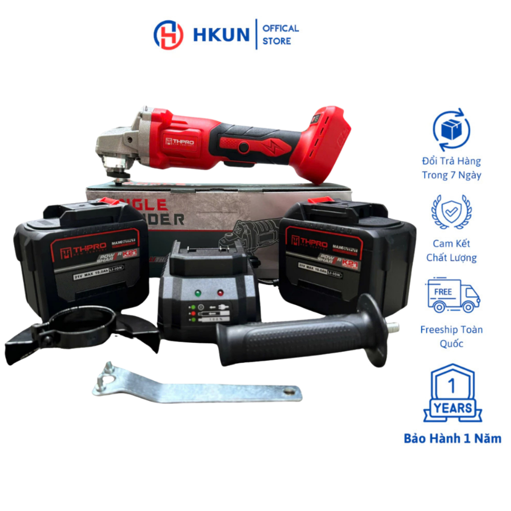 Máy Mài Pin THPRO Mod 7719 Có Chống Sốc Đá 3 Tốc Chỉnh Nhanh Chậm Động Cơ Không Chổi Than Sử Dụng Chân Pin Phổ Thông 4Cm
