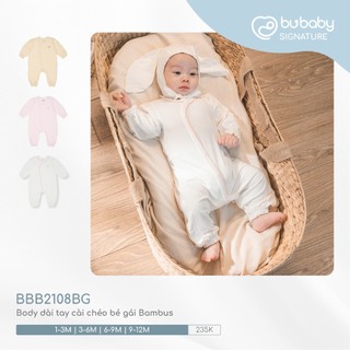 BBB2108BG Body dài tay cài chéo bé gái Bambus