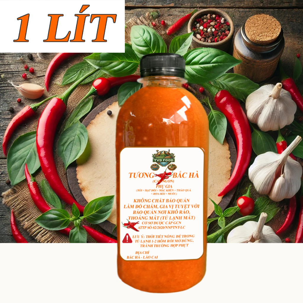 1 Lít - Tương ớt Bắc Hà ngon cay thơm (Say Nhuyễn) TVD FOOD | Shopee ...