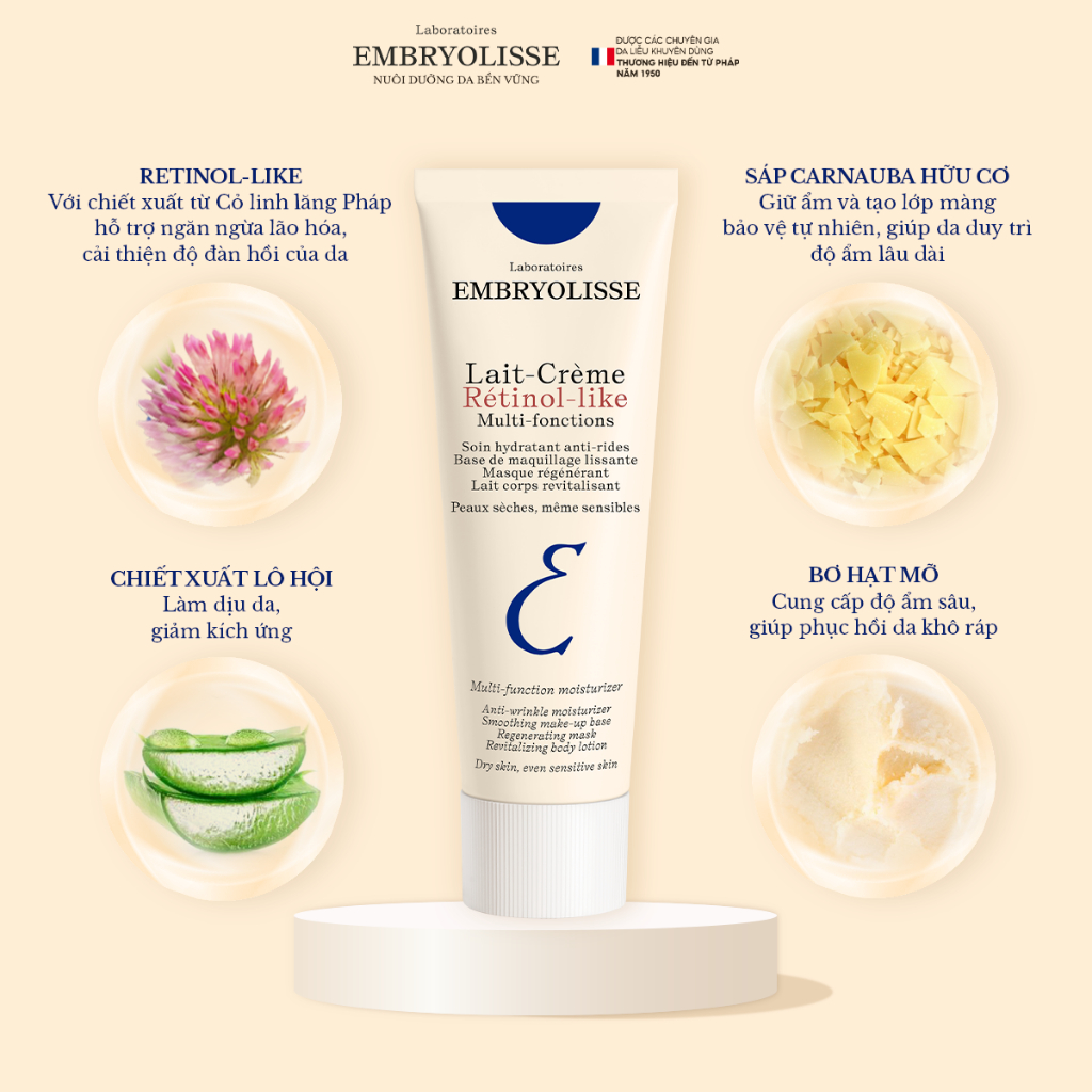 Ảnh Kem dưỡng Retinol Like Embryolisse hỗ trợ ngăn ngừa lão hóa, cải thiện nền da 15 - 75ml 4