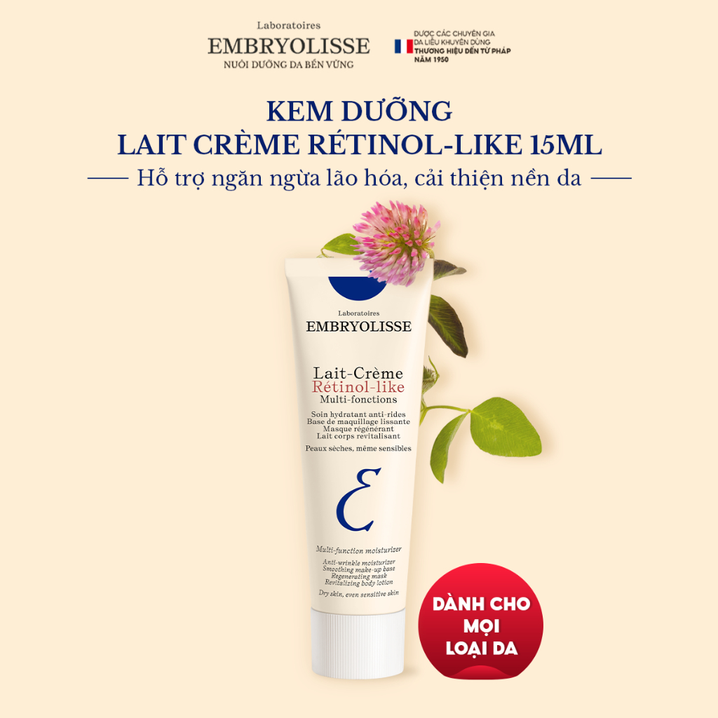 Ảnh Kem dưỡng Retinol Like Embryolisse hỗ trợ ngăn ngừa lão hóa, cải thiện nền da 15 - 75ml 3