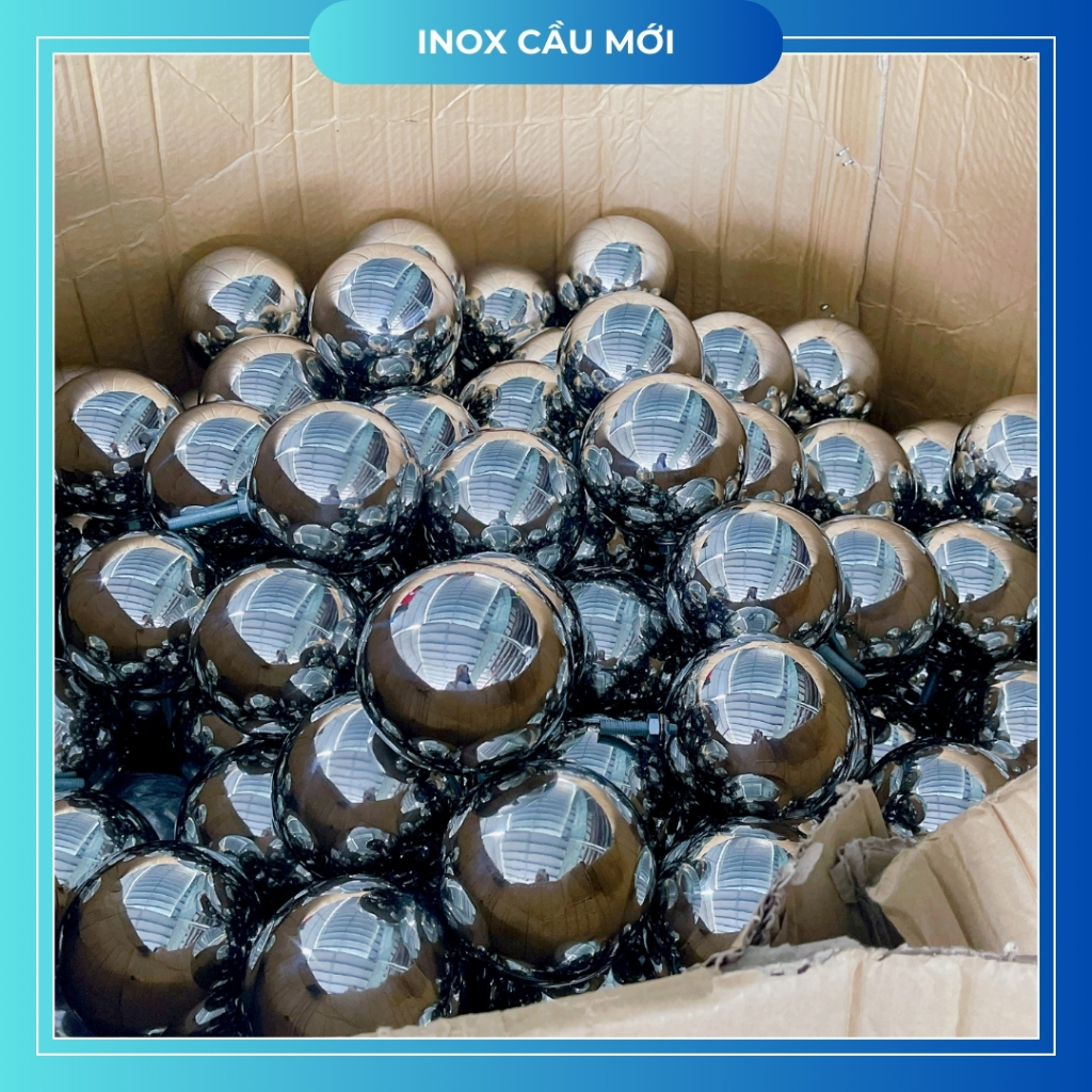 Quả cầu inox 304 bóng sáng đẹp, đường kính 76/100/120/150/200 mm, trái châu inox chất lượng cao