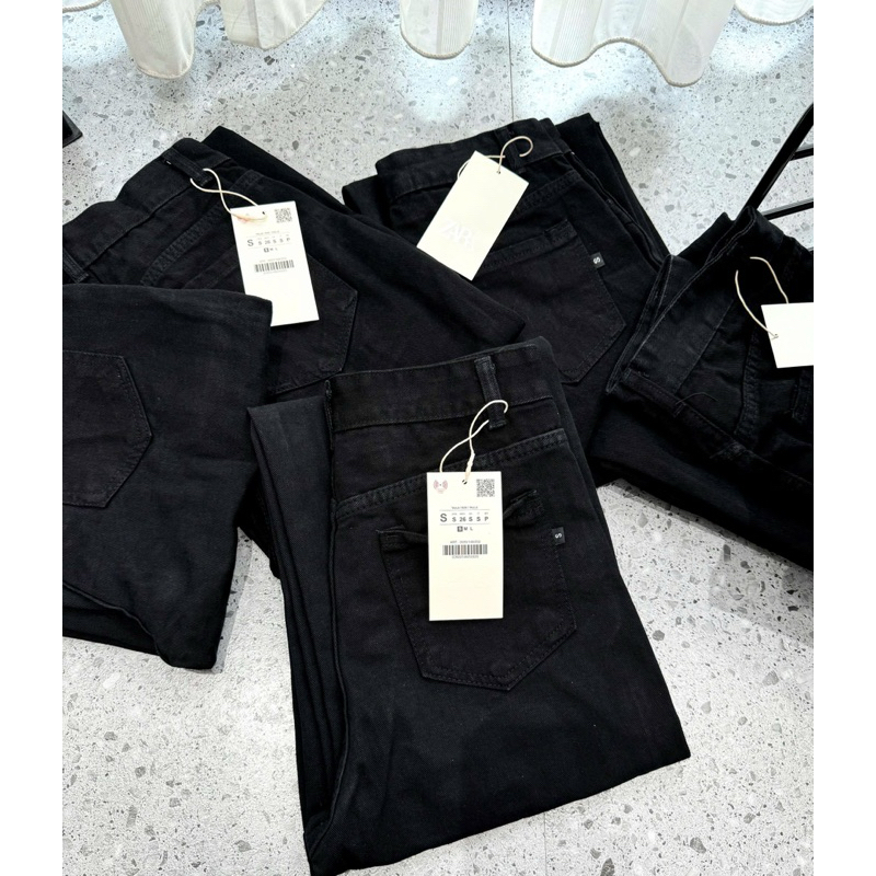 [New Hot] Quần Jeans Suông Đen Nữ Kèm Belt - Siêu Hach Dáng Kèm Ảnh Thật
