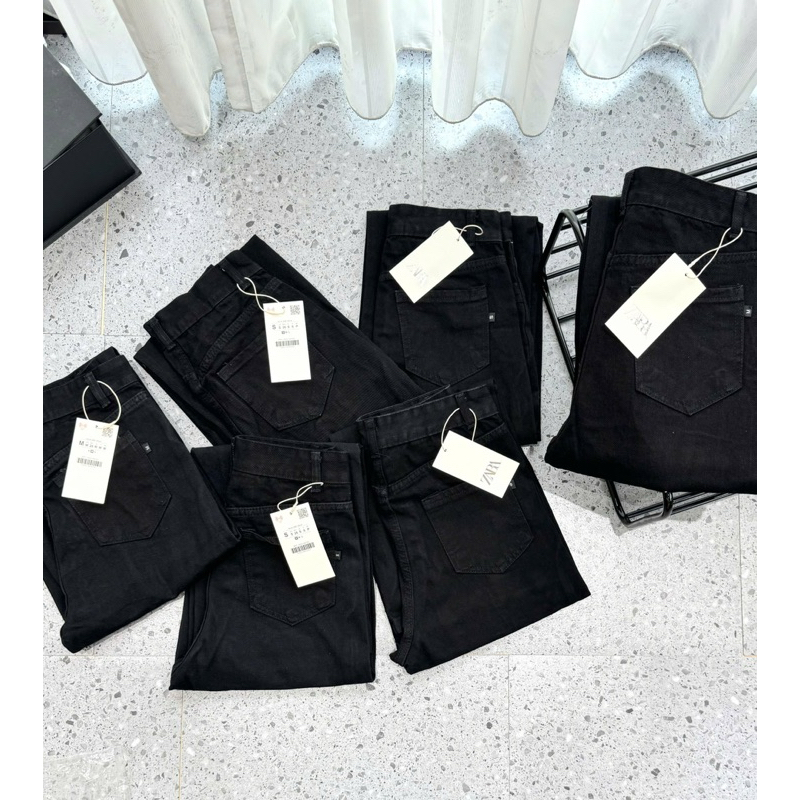 [New Hot] Quần Jeans Suông Đen Nữ Kèm Belt - Siêu Hach Dáng Kèm Ảnh Thật