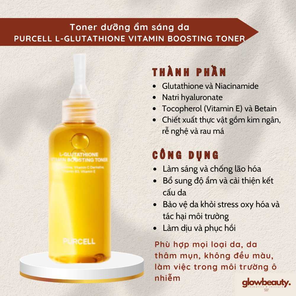 Toner dng m 150ml sng da PURCELL L-GLUTATHIONE VITAMIN BOOSTING TONER  [Hng c sn] | Shopee Vit Nam
