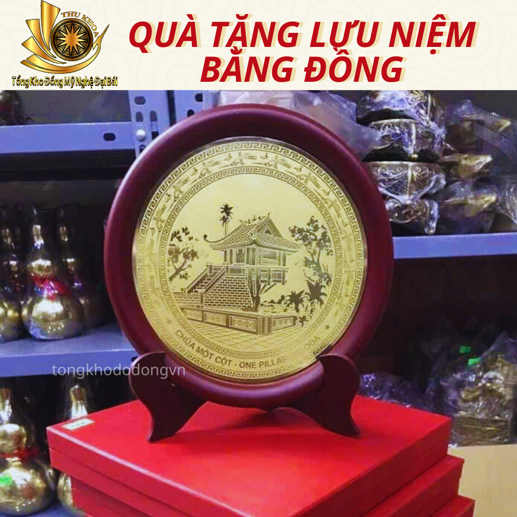 Trống Đồng Quà Lưu Niệm Đĩa Đồng ĐK 23cm Biểu Tượng Văn Hóa Việt Nam Tặng Kèm Hộp Quà Sang Trọng