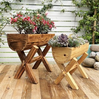 Chậu gỗ trồng cây trang trí ban công sân vườn ngoài trời phong cách cổ điển bền bỉ và đẹp mắt, Chậu cây cảnh ban công