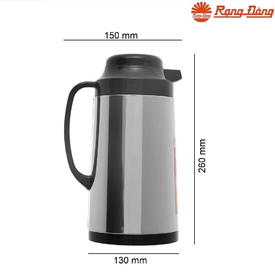 Phích Pha Trà Rạng Đông Model RD.1040 ST2 - Dung Tích 1 Lít, Ruột Thủy Tinh Cao Cấp, Giữ Nhiệt Tốt, An Toàn Sử Dụng