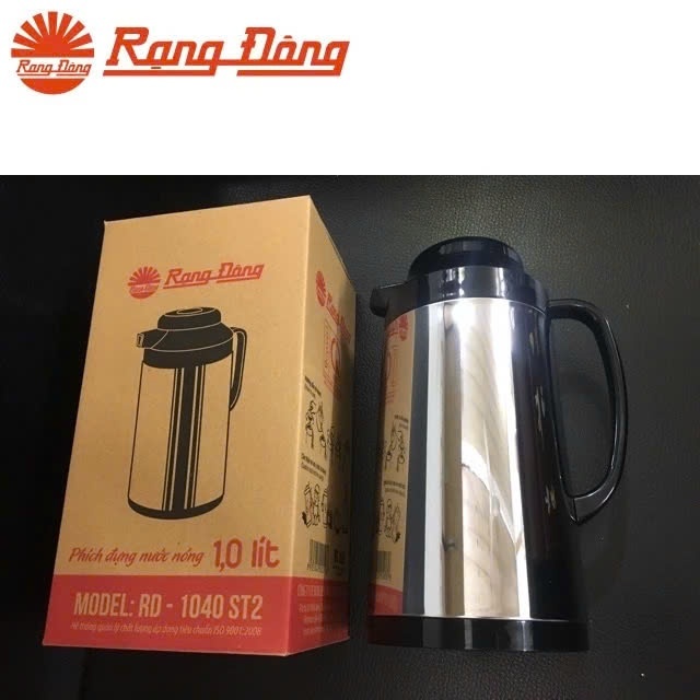 Phích Pha Trà Rạng Đông Model RD.1040 ST2 - Dung Tích 1 Lít, Ruột Thủy Tinh Cao Cấp, Giữ Nhiệt Tốt, An Toàn Sử Dụng