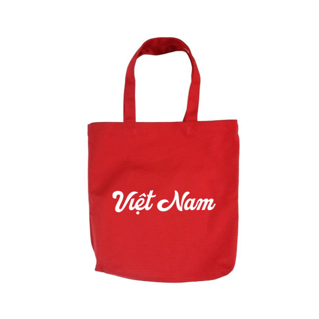 Túi vải canvas màu đỏ CÓ KHÓA KÉO 63 tỉnh Việt Nam - TÚI TOTE DU LỊCH đeo vai phong cách thời trang đựng đồ tuid02