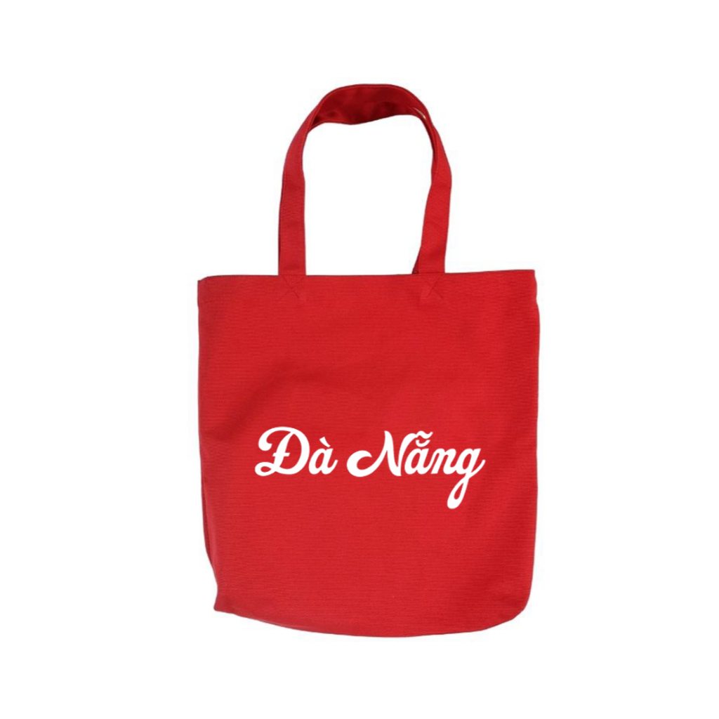 Túi vải canvas màu đỏ CÓ KHÓA KÉO 63 tỉnh Việt Nam - TÚI TOTE DU LỊCH đeo vai phong cách thời trang đựng đồ tuid02