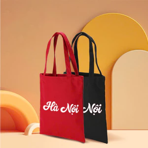 Túi vải canvas màu đỏ CÓ KHÓA KÉO 63 tỉnh Việt Nam - TÚI TOTE DU LỊCH đeo vai phong cách thời trang đựng đồ tuid02