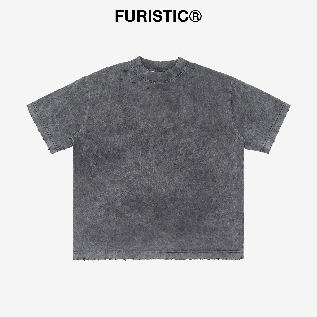 [HỎA TỐC] Áo thun wash dáng boxy cotton làm rách thủ công / FURISTIC ...