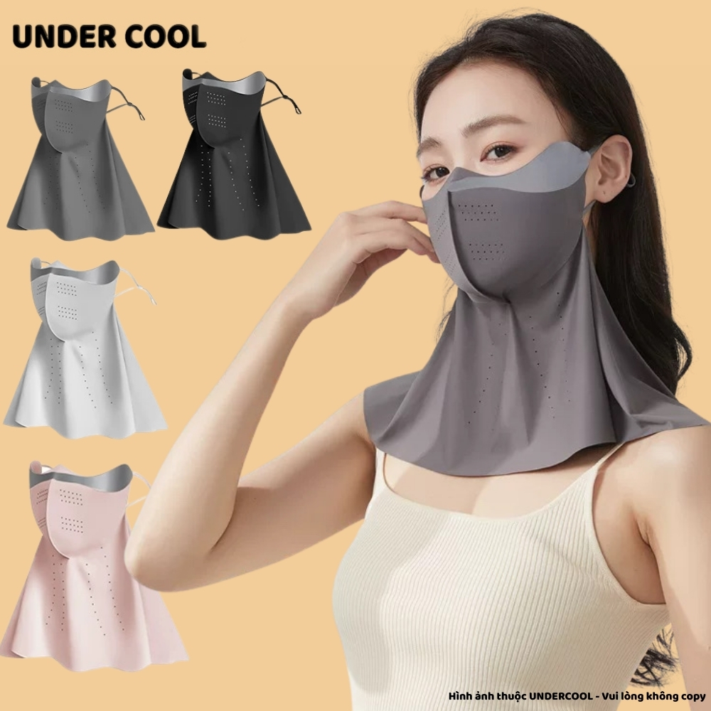 Khẩu trang chống nắng trùm cổ UNDERCOOL Chất liệu lụa băng Dài Che Cổ chống tia UV thoáng khí KT10