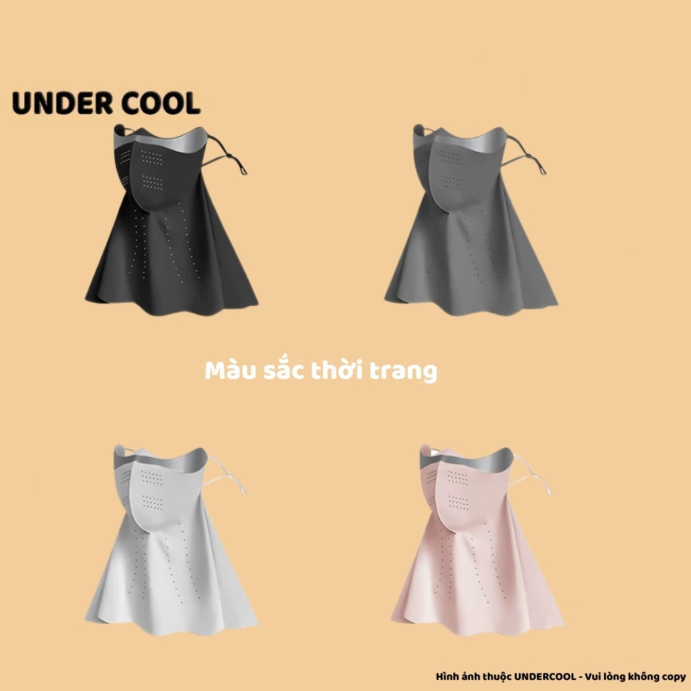 Khẩu trang chống nắng trùm cổ UNDERCOOL Chất liệu lụa băng Dài Che Cổ chống tia UV thoáng khí KT10