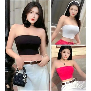(Có Mút) Áo Ống Cúp Ngực Có Mút Croptop Trơn Basic, Áo Quây Ngang Thun Gân Co Giản ON01 RUSY