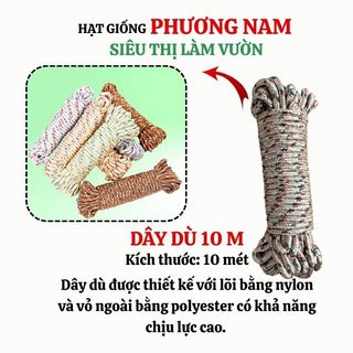 Cuộn Dây Dù 7 Lõi Siêu Bền 10m Phương Nam, Dùng Gia Cố Gian Trồng Cây, Cột Lều Dã Ngoại  (Màu Ngẫu Nhiên)