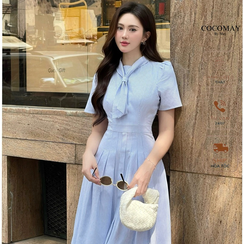 COCOMAY Đầm phối cổ kiểu dáng thanh lịch Nữ Women Dress | Shopee Việt Nam