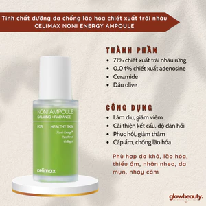 Tinh chất dưỡng da 30ml chống lão hóa chiết xuất trái nhàu CELIMAX Noni Energy Ampoule [GLOW BEAUTY] [Hàng có sẵn]