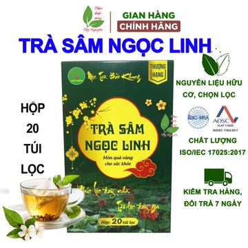 Trà túi lọc sâm ngọc linh Bảo Khang, hộp 20 gói lá sâm ngọc linh, trà thảo mộc dạng túi lọc
