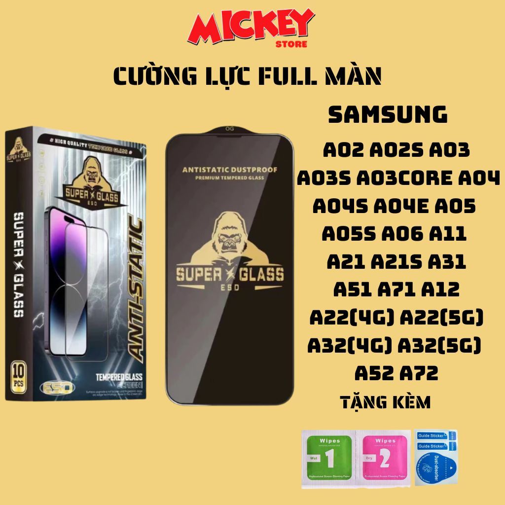 Kính cường lực full màn a04 a04s a04e a03/s/core a05 a05s a06 a06s a11 a21 a21s a31 a51 a71 a12 a22 a32 a52 a72