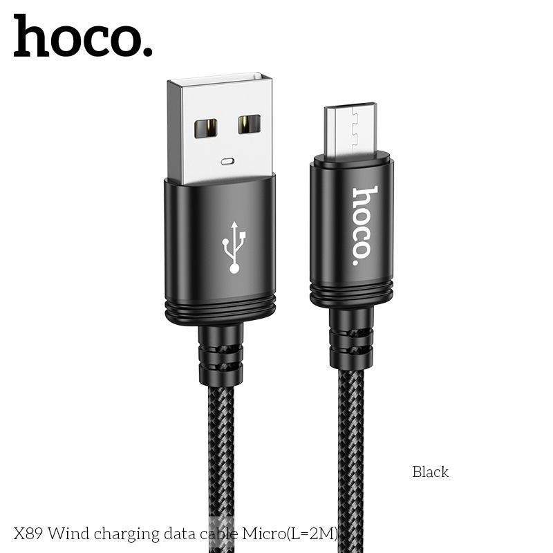 Cáp sạc nhanh Micro Hoco X89 bọc dù dài 2m