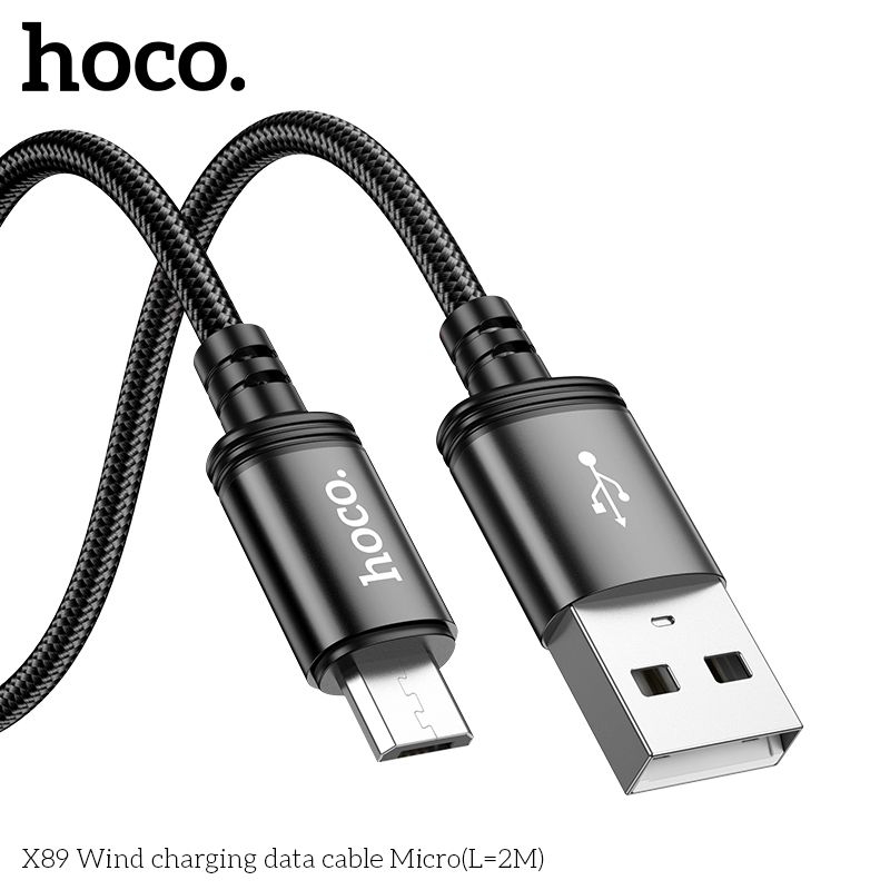 Cáp sạc nhanh Micro Hoco X89 bọc dù dài 2m