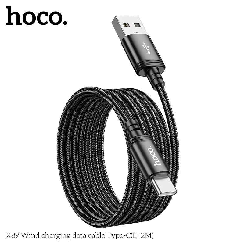 Cáp sạc nhanh Hoco X89 bọc dù dài 2m [ USB to Type-C ]