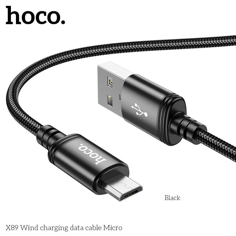 Cáp sạc nhanh Micro Hoco X89 bọc dù dài 2m