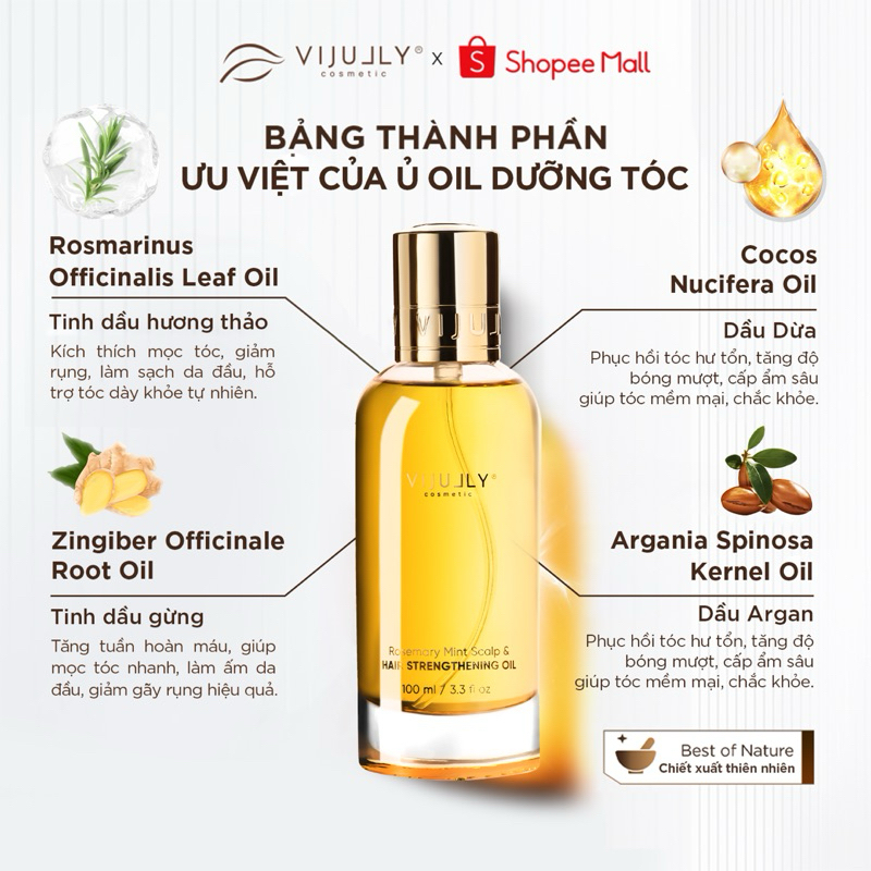 Ảnh Dầu ủ dưỡng tóc VIJULLY Rosemary Mint Scalp & Hair Strengthening Oil giúp thúc đẩy mọc tóc, làm dày và dài tóc tự nhiên 4