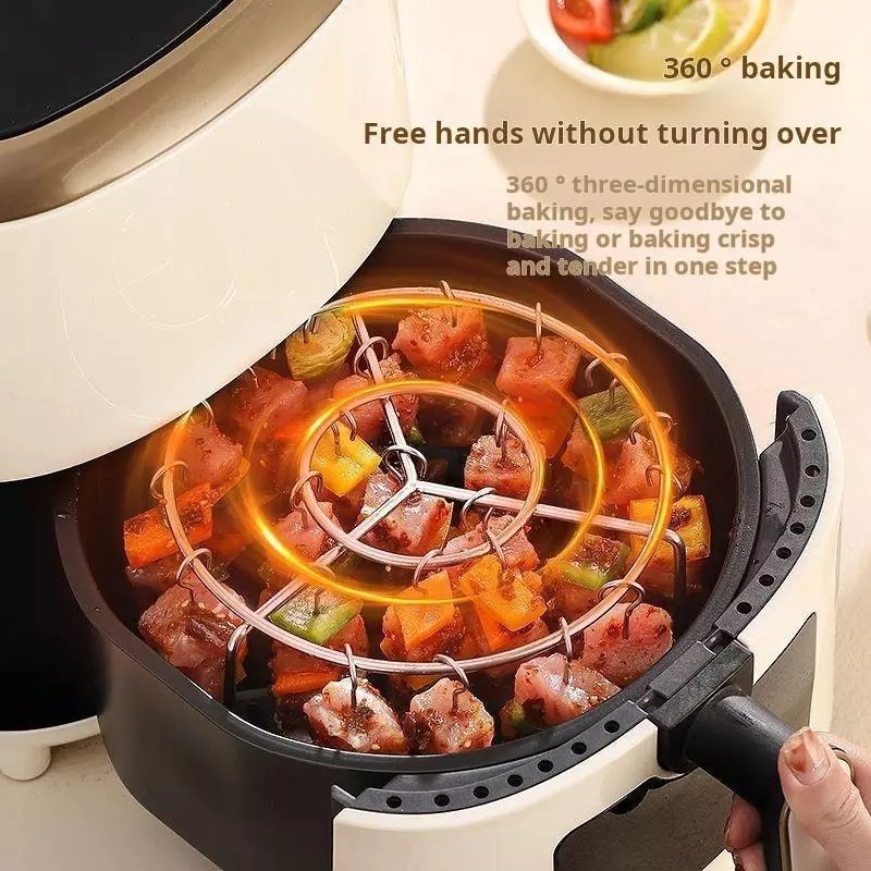 Giá Inox Xiên Treo Tròn 24 Que Cho Nồi Chiên Không Dầu, Sử Dụng Tại Nhà Và Ngoài Trời