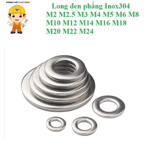 50 cái M2-M24 long đen phẳng,vòng đệm phẳng inox304 M2-M24