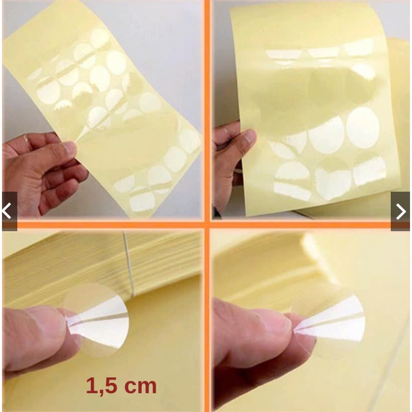 Tem niêm phong nilon trong suốt decal trong dán 2cm-5cm, tem dán hộp sản phẩm hình tròn 2 cm -5cm
