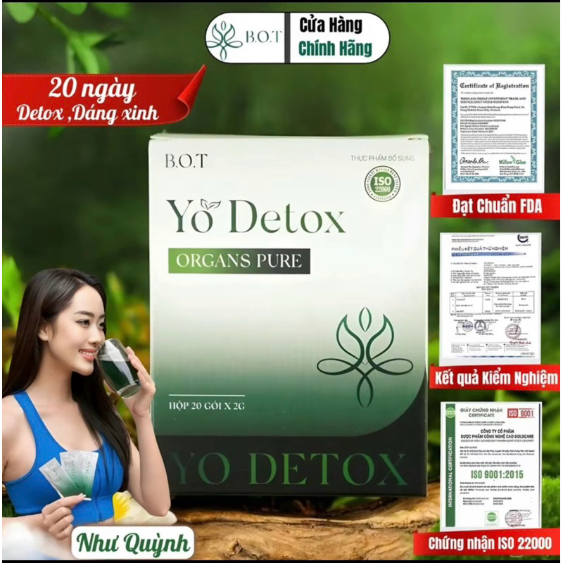 YO DETOX B.O.T CHÍNH HÃNG TRÀ DIỆP LỤC THẢI ĐỘC CƠ THỂ GIÚP ĐẸP DA