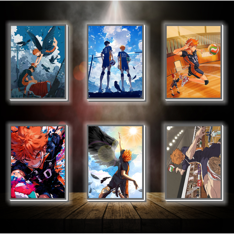 Tranh đèn led 3D đổi màu Haikyuu - Tranh đèn led 3D ANIME trang trí bàn làm việc, đèn ngủ