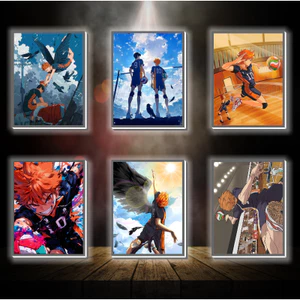 Tranh đèn led 3D đổi màu Haikyuu - Tranh đèn led 3D ANIME trang trí bàn làm việc, đèn ngủ