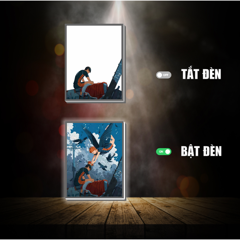 Tranh đèn led 3D đổi màu Haikyuu - Tranh đèn led 3D ANIME trang trí bàn làm việc, đèn ngủ