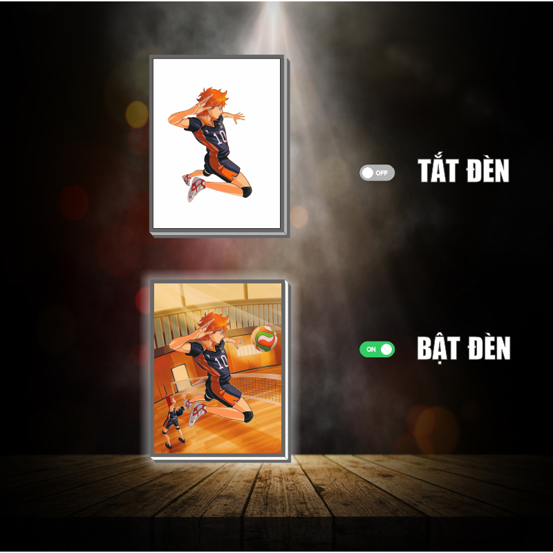 Tranh đèn led 3D đổi màu Haikyuu - Tranh đèn led 3D ANIME trang trí bàn làm việc, đèn ngủ