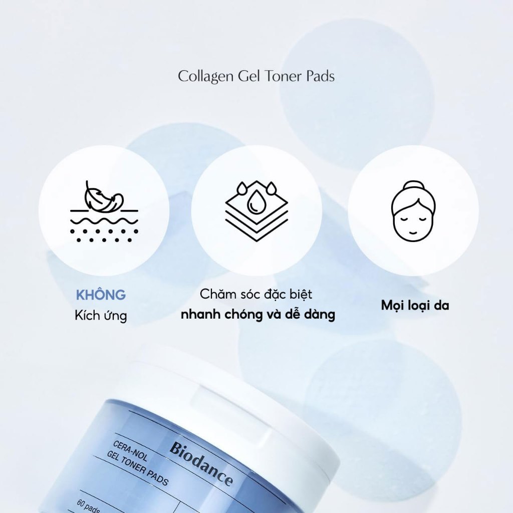 Ảnh BIODANCE Toner Pad Dạng Gel Cấp Ẩm Cho Da Ẩm Mượt Rạng Rỡ Cera-nol Gel Toner Pads 140g (60pads) 2