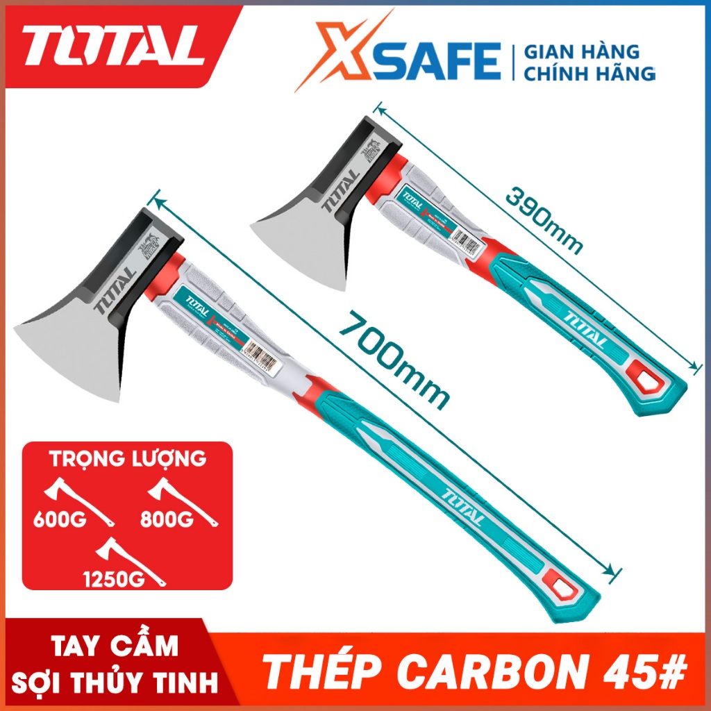 Búa rìu đa năng TOTAL thép carbon 45# tay cầm sợi thủy tinh 3 màu chắc ...