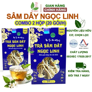 2 hộp sâm dây ngọc linh Bảo Khang, 20 gói/ hộp trà túi lọc sâm dây ngọc linh