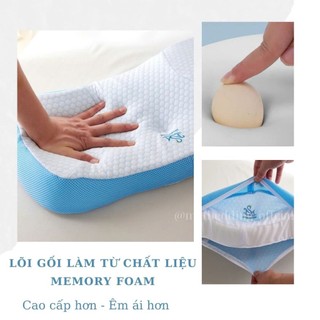 Gối công thái học Memory Foam M2T BEDDING kết hợp sợi vải băng lạnh -  hỗ trợ tư thế ngủ