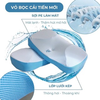 Gối công thái học Memory Foam M2T BEDDING kết hợp sợi vải băng lạnh -  hỗ trợ tư thế ngủ